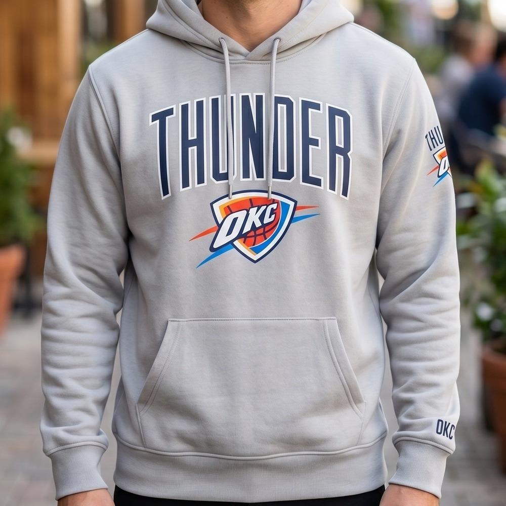 Ultra Game NBA Oklahoma City Thunder Hoodie Gray Pullover Fleece OKC Mens M